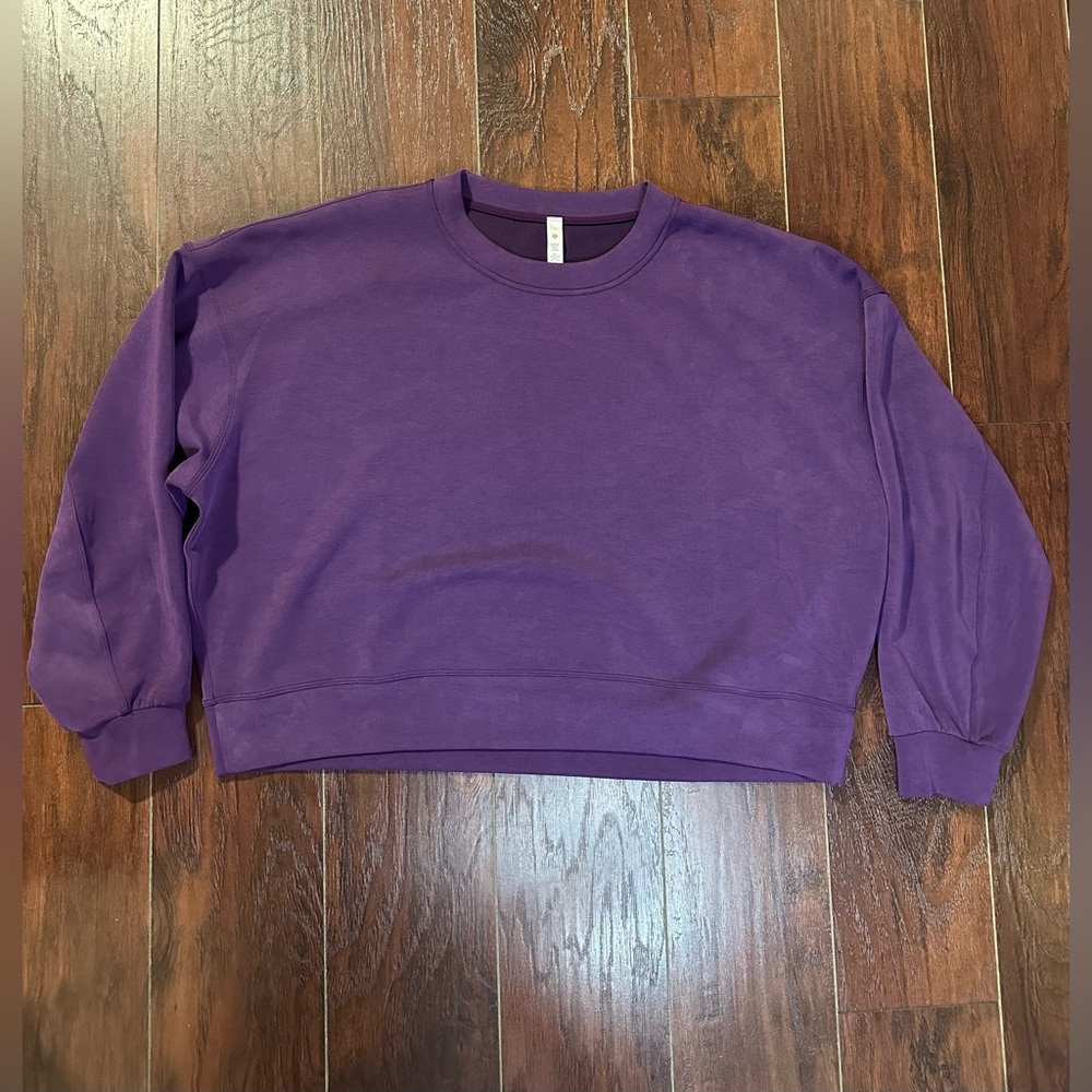 Lululemon Softstreme Perfectly Oversized Cropped Crew Size 16 Dramatic Magenta